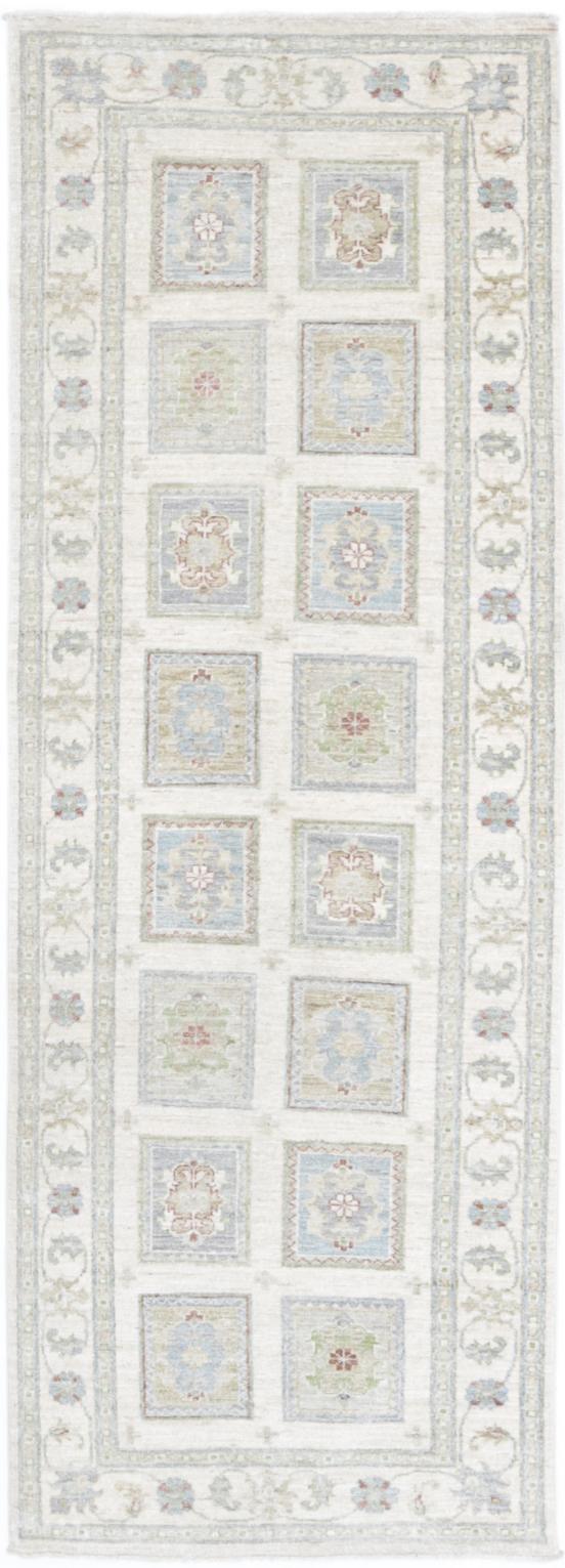 Ivory Pakistani Serenity Rug 2'6" x 7'11" Hand-Knotted