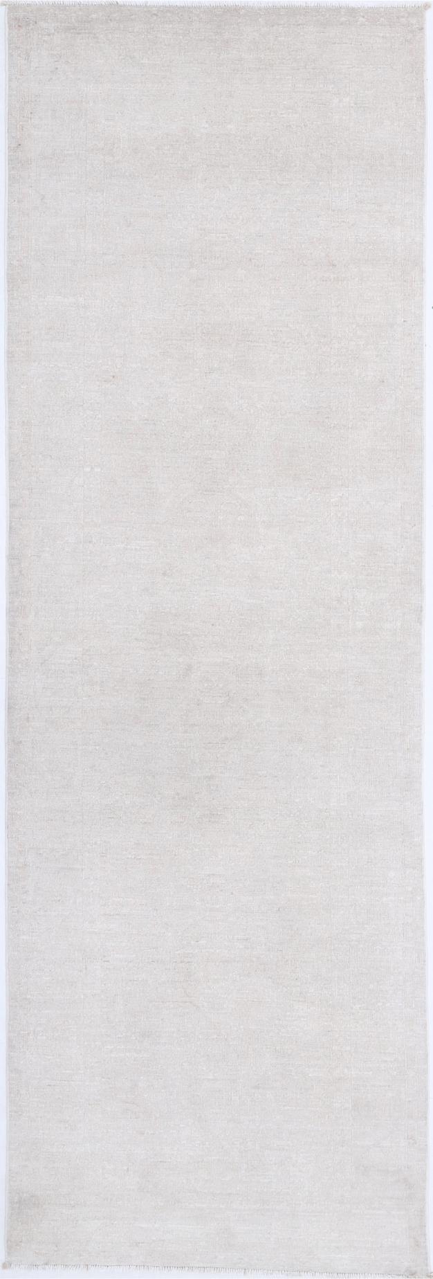 Ivory Pakistani Tabriz Rug 3'2" x 9'10" Hand-Knotted