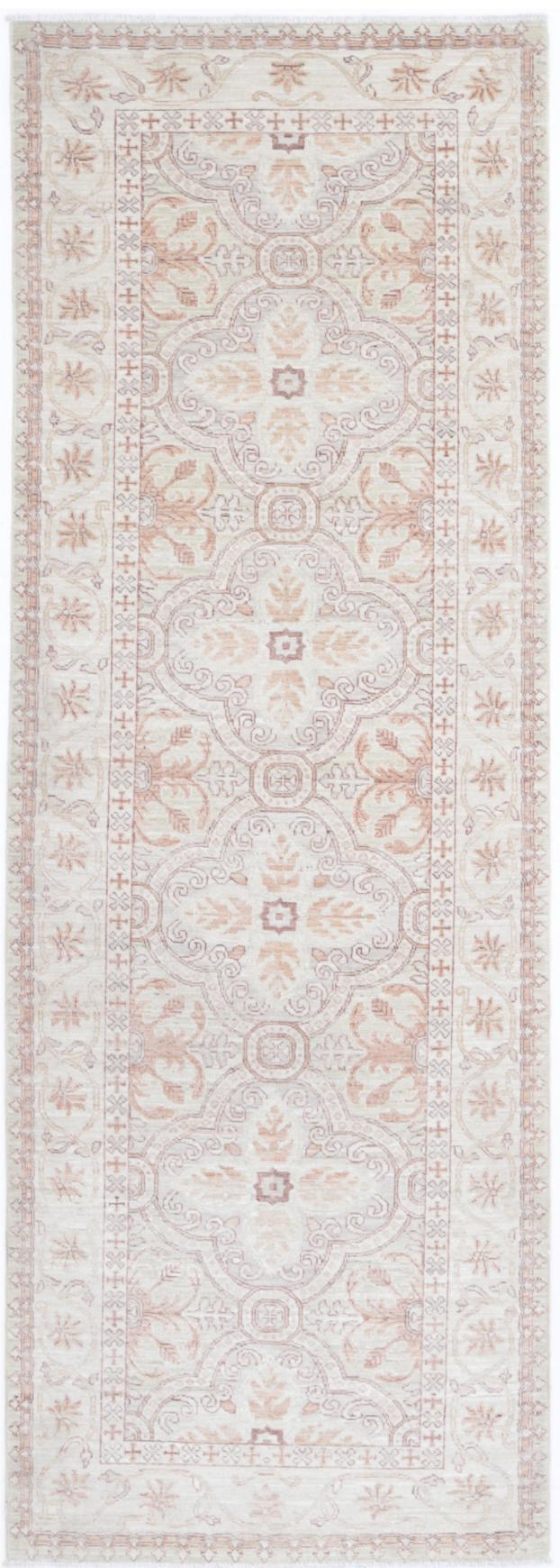 Ivory Pakistani Serenity Rug 3'0" x 9'2" Hand-Knotted