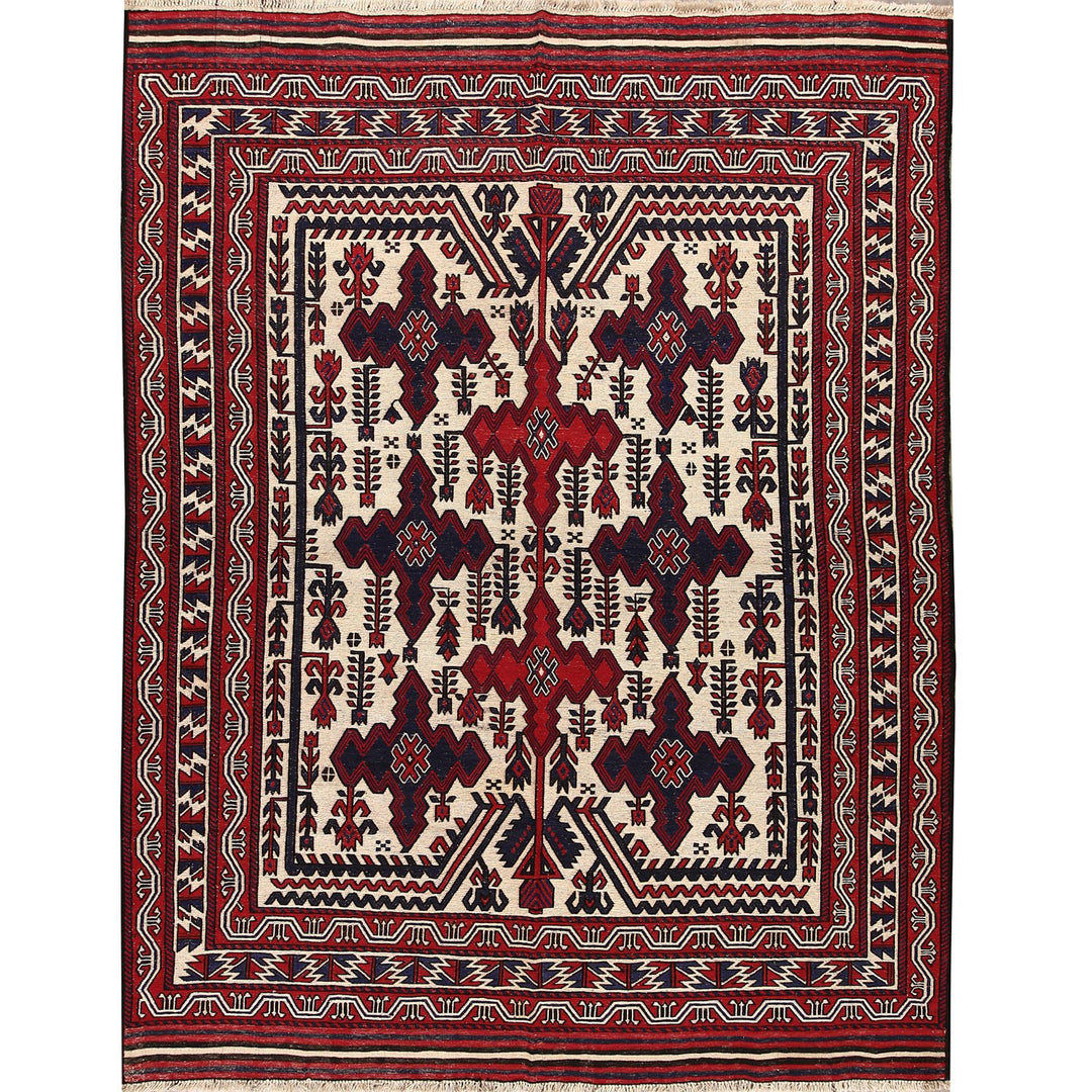 Saghari Kilim 6' 9 x 8' 9 (ft) - No. AL70107 - ALRUG Rug Store
