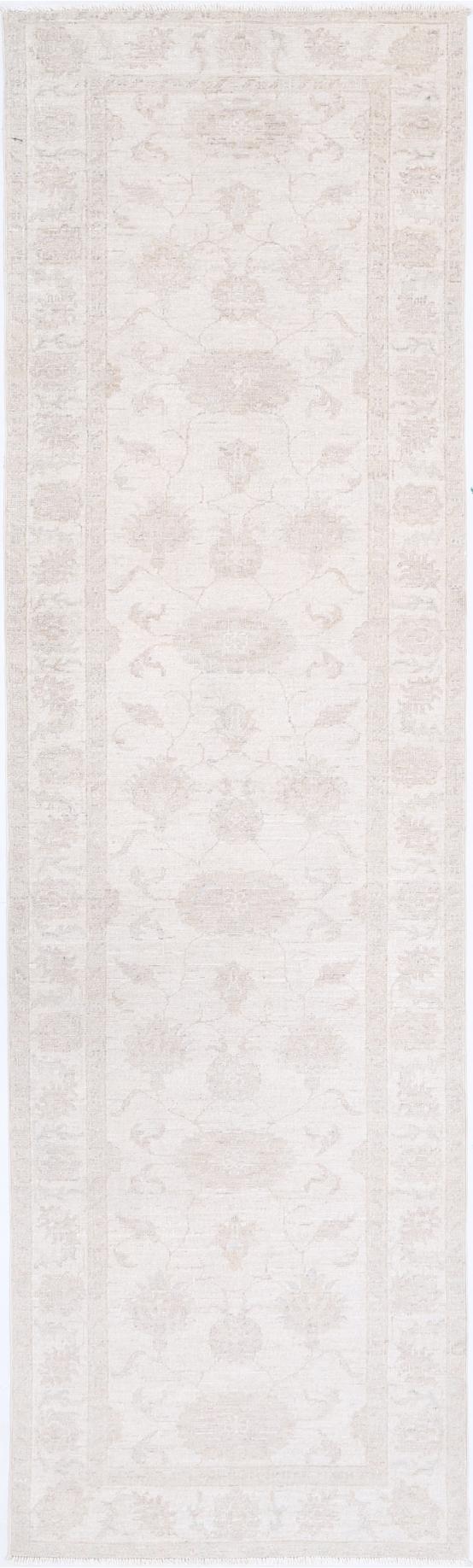 Ivory Pakistani Runner Rug 2'6" x 9'7" Hand-Knotted