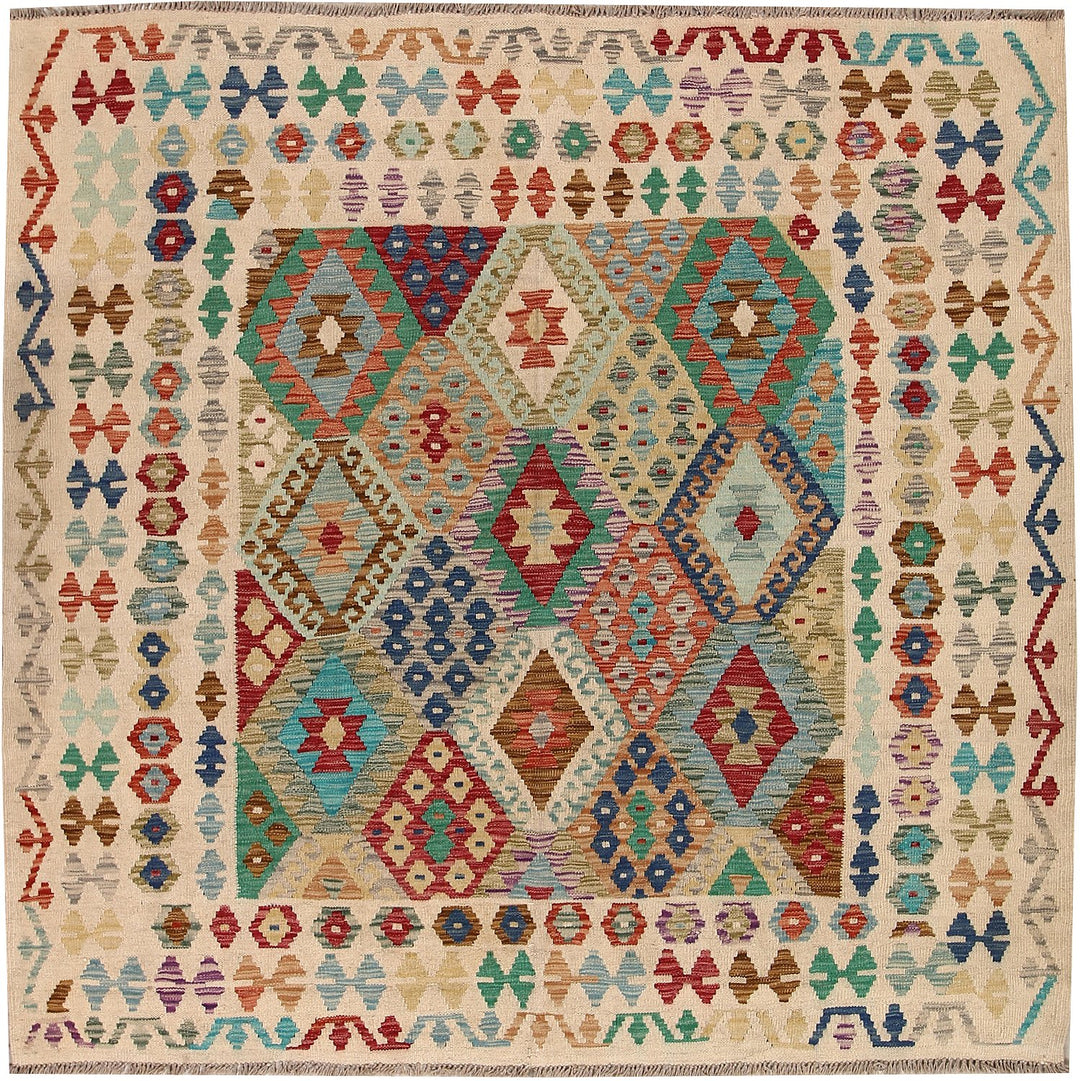 Vegetable Kilim 6' 7 x 6' 6 (ft) - No. AL66630 - ALRUG Rug Store