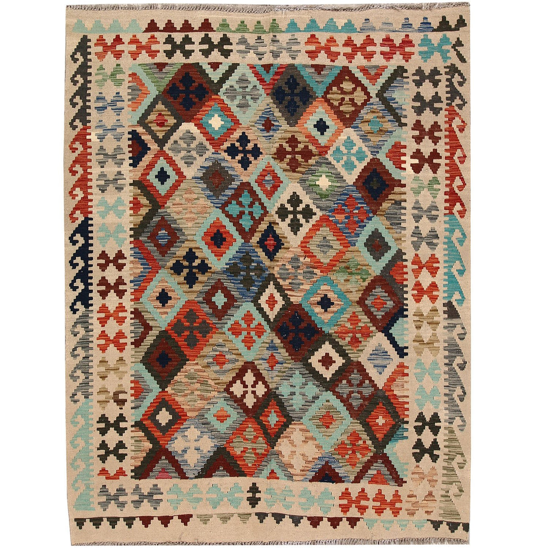 Vegetable Kilim 5' 7 x 7' 4 (ft) - No. AL58805 - ALRUG Rug Store