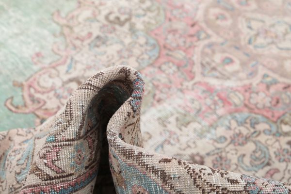 Grey Afghan Vintage Rug 9'7" x 13'1" Hand-Knotted view 12