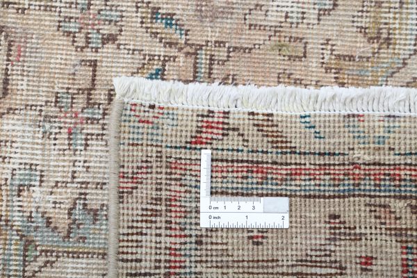 Grey Afghan Vintage Rug 9'7" x 13'1" Hand-Knotted field