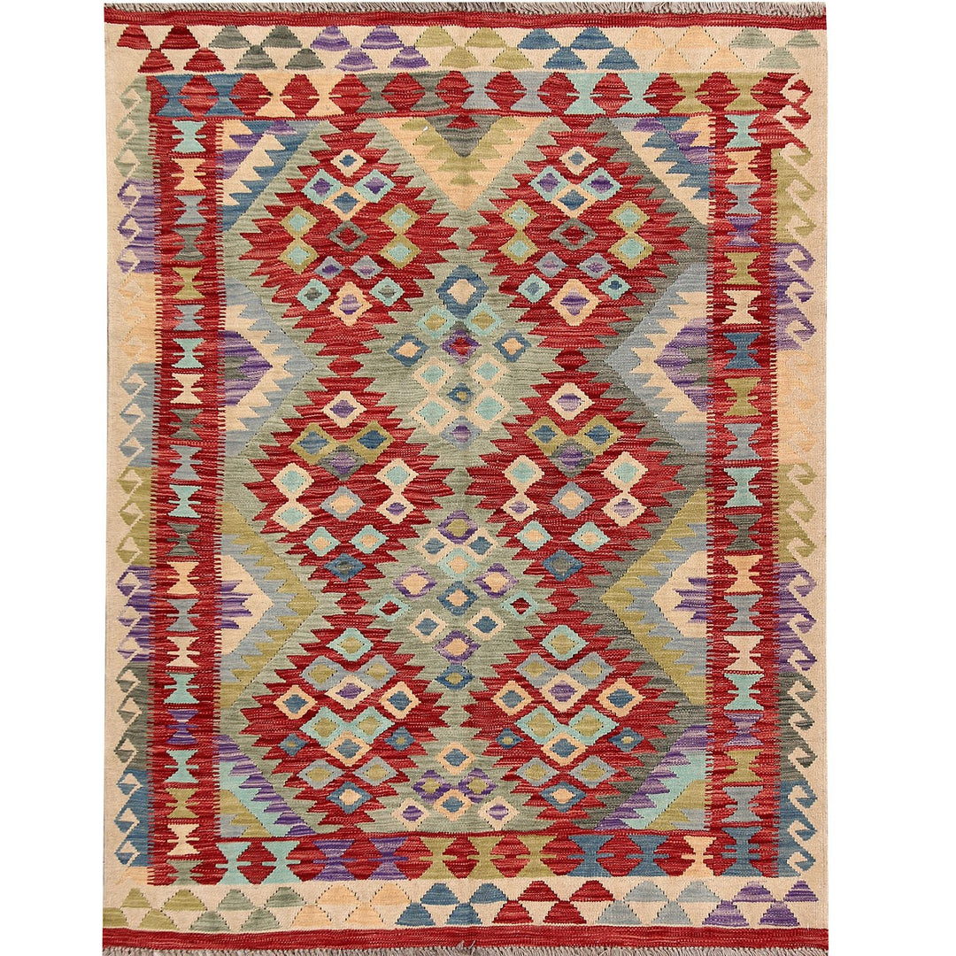 Vegetable Kilim 4' 9  x 6' 2 (ft) - No. AL12022 - ALRUG Rug Store