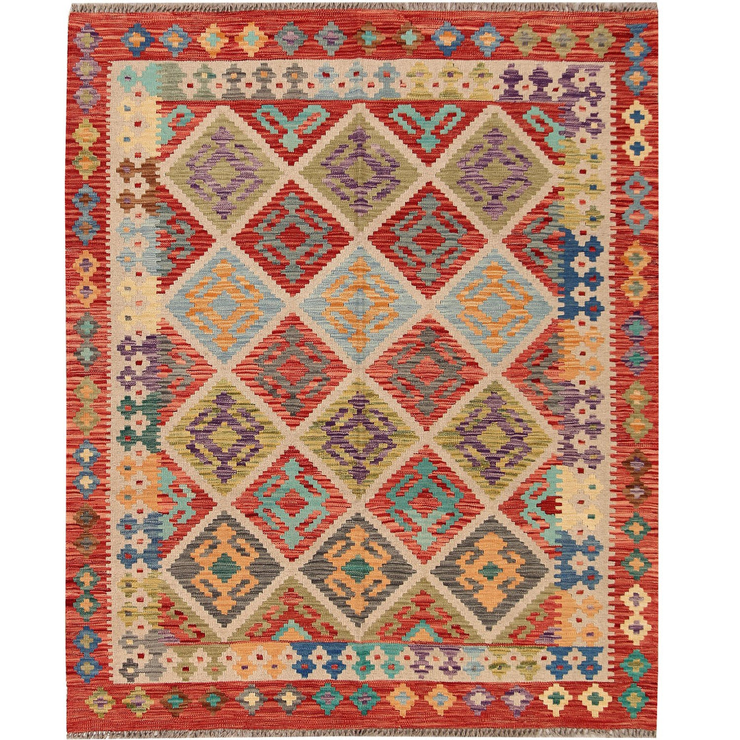 Vegetable Kilim 5' 1  x 6' 2 (ft) - No. AL56233 - ALRUG Rug Store
