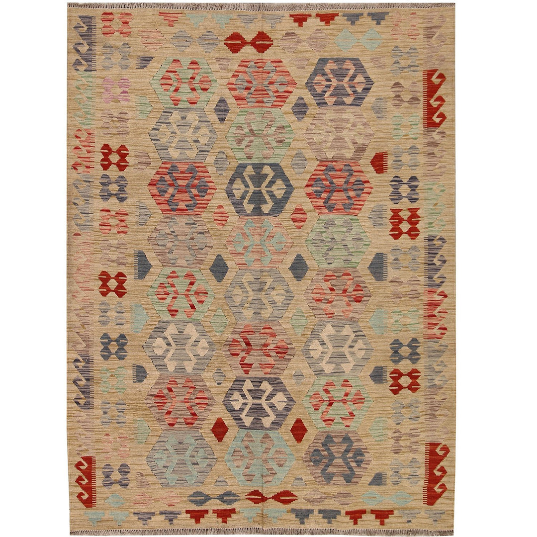 Vegetable Kilim 5' x 6' 6 (ft) - No. AL21299 - ALRUG Rug Store
