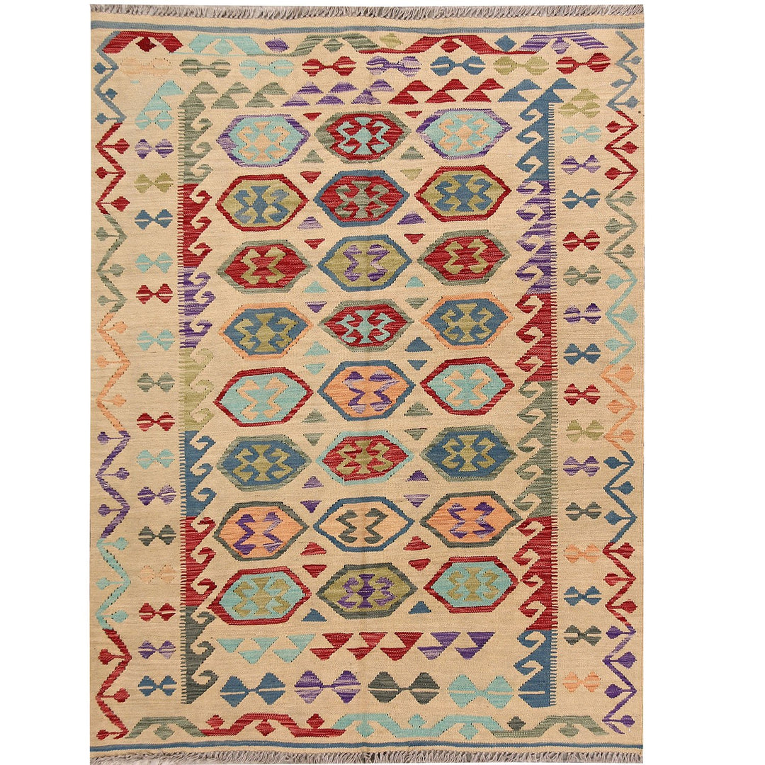 Vegetable Kilim 4' 7 x 6' 3 (ft) - No. AL16212 - ALRUG Rug Store