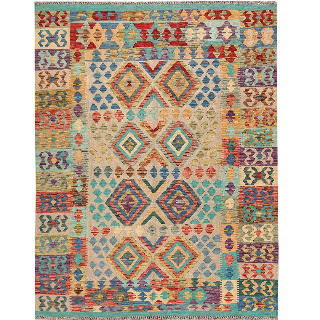 Vegetable Kilim 5' x 6' 2 (ft) - No. AL72254 - ALRUG Rug Store