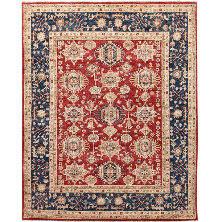 Red Afghan Serapi Rug 6' 3" x 8' " Hand-Knotted