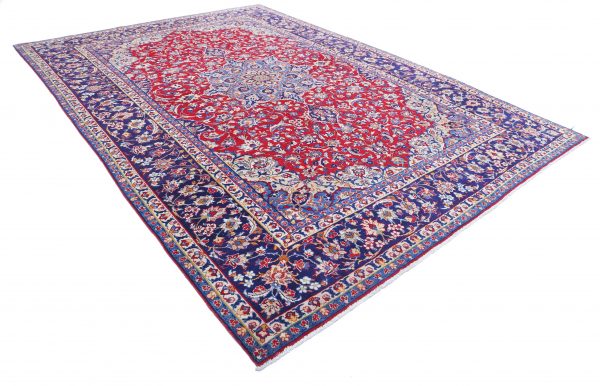 Red Afghan Mahal Rug 9'6" x 13'5" Hand-Knotted detail