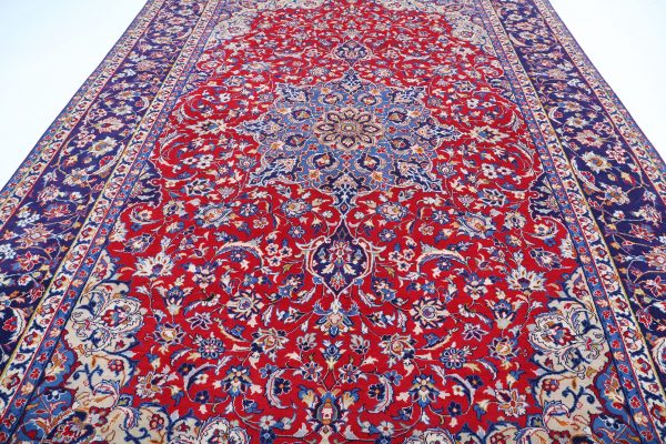 Red Afghan Mahal Rug 9'6" x 13'5" Hand-Knotted view 11
