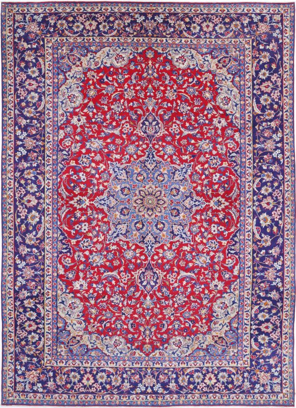 Red Afghan Mahal Rug 9'6" x 13'5" Hand-Knotted