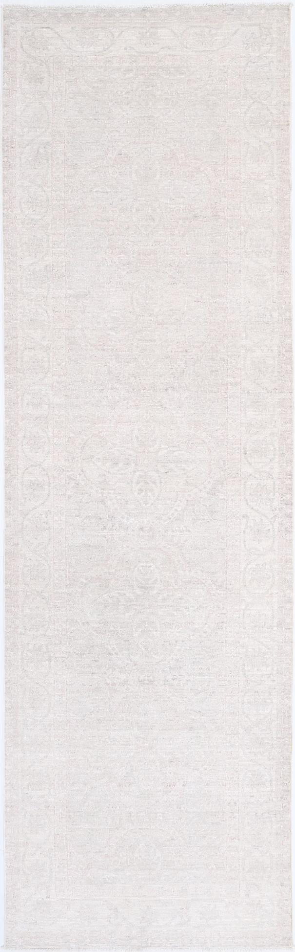 Green Afghan Tabriz Rug 2'11" x 10'4" Hand-Knotted