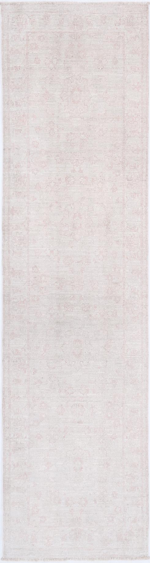 Ivory Pakistani Serenity Runner Rug 2'5" x 9'9" Hand-Knotted