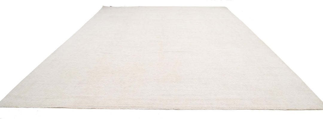 Ivory Pakistani Artemix Rug 12'0" x 16'2" Hand-Knotted reverse