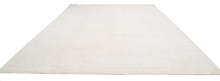 Ivory Pakistani Artemix Rug 12'0" x 16'2" Hand-Knotted reverse