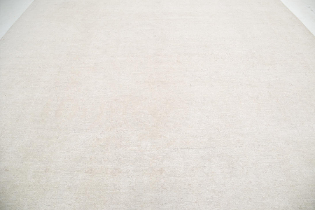 Ivory Pakistani Artemix Rug 12'0" x 16'2" Hand-Knotted texture