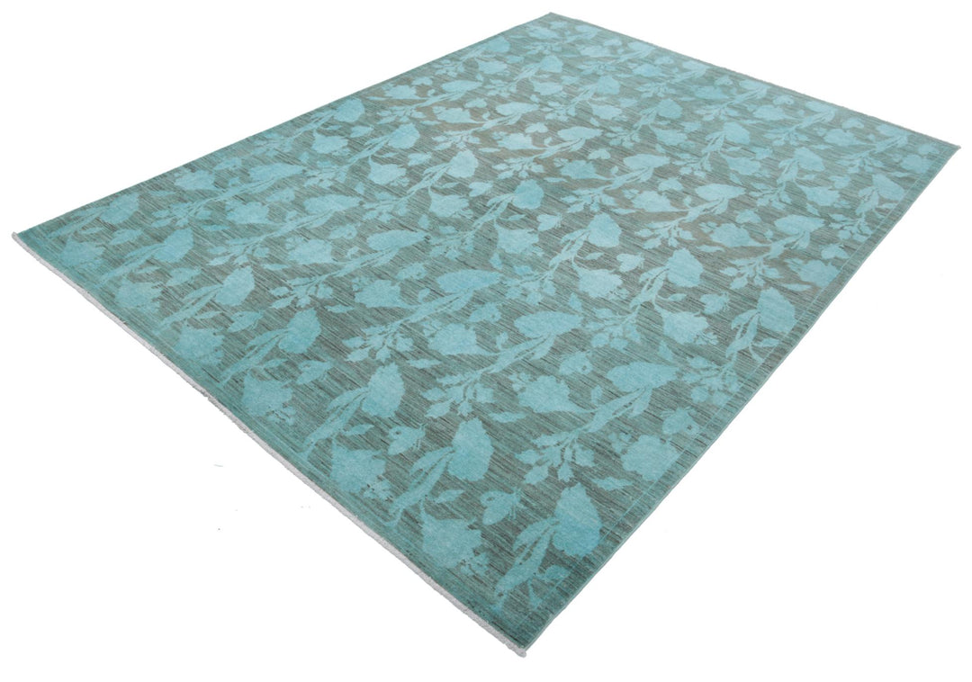 Green Overdye Rug 6'1" x 8'4" Hand-Knotted view