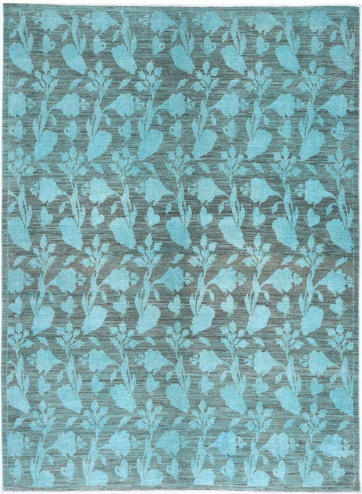Green Overdye Rug 6'1" x 8'4" Hand-Knotted