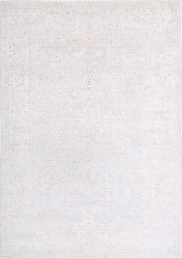 Grey Pakistani Tabriz Rug 6'0" x 8'7" Hand-Knotted