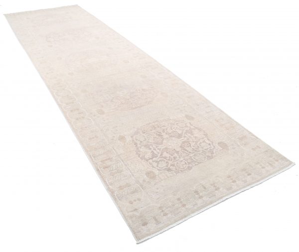 Gold Afghan Ariana Runner 4' 1" x 14' 3" Hand-Knotted detail