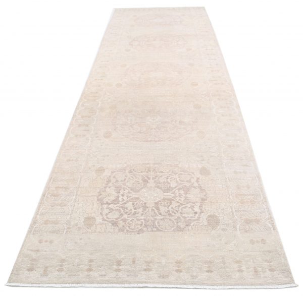 Gold Afghan Ariana Runner 4' 1" x 14' 3" Hand-Knotted close-up