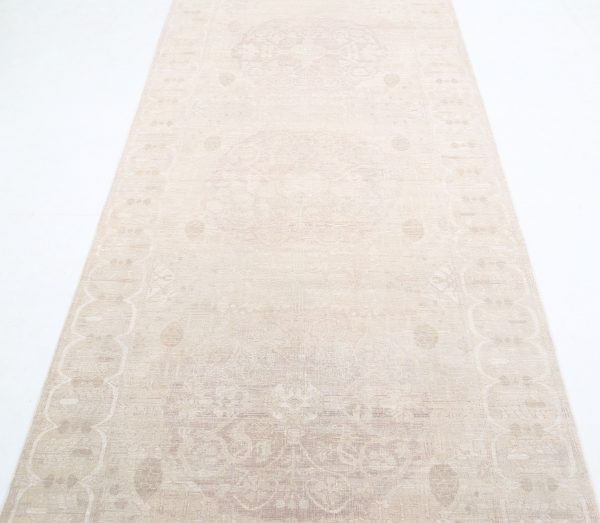 Gold Afghan Ariana Runner 4' 1" x 14' 3" Hand-Knotted pattern