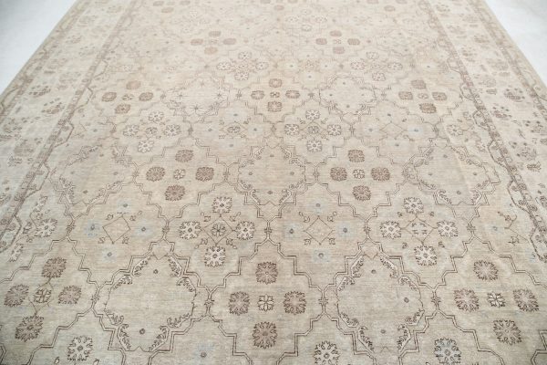 Brown Pakistani Ariana Rug 10'0" x 13'6" Hand-Knotted pattern