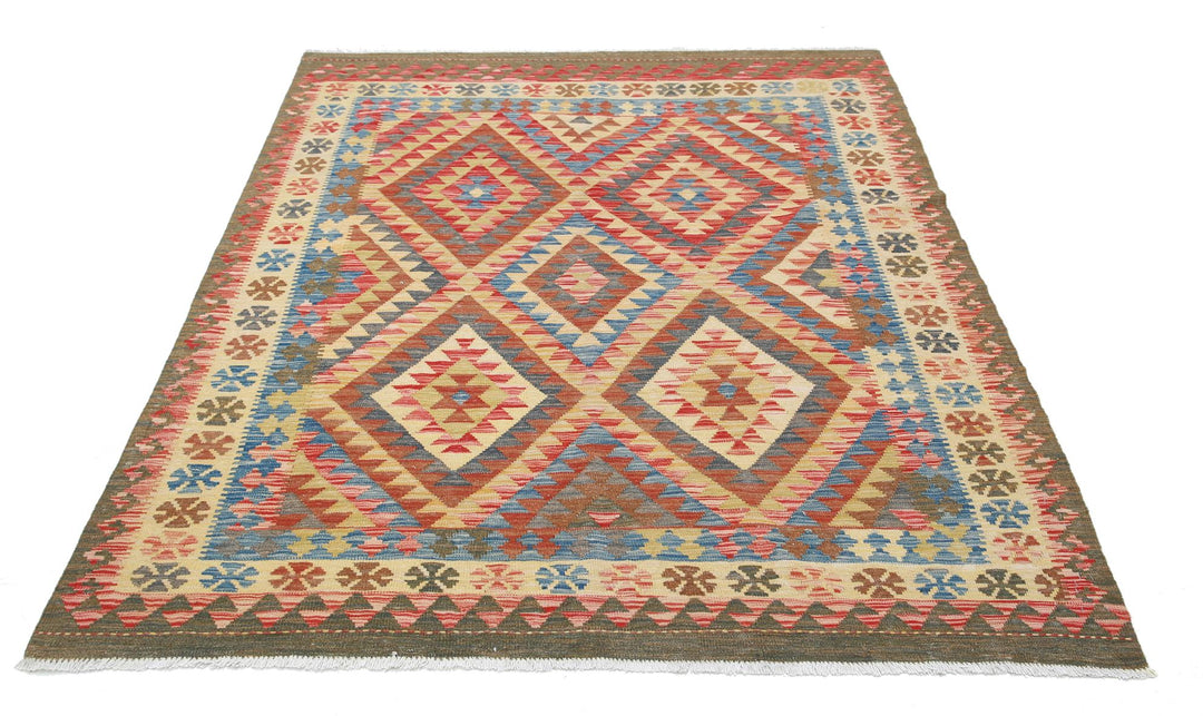 Kilim 5’ 2″ x 6’ 8″ - No. AV62370 - ALRUG Rug Store