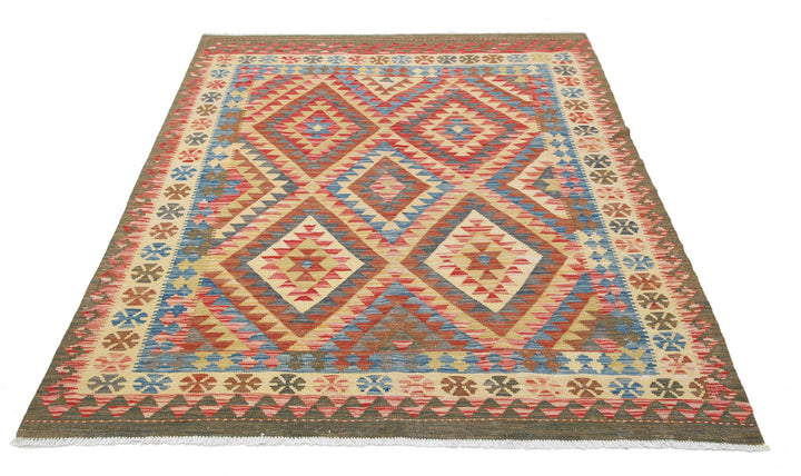 Kilim 5’ 2″ x 6’ 8″ - No. AV62370 - ALRUG Rug Store