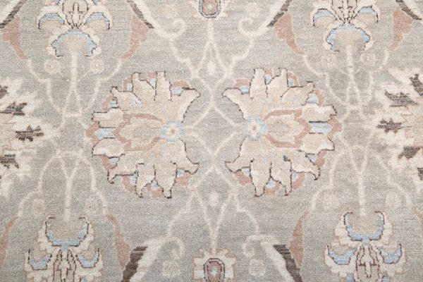 Grey Pakistani Tabriz Rug 10' 3" x 13' 10" Hand-Knotted field