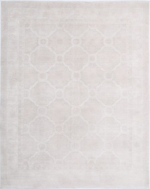 Grey Pakistani Tabriz Rug 8' 0" x 10' 0" Hand-Knotted