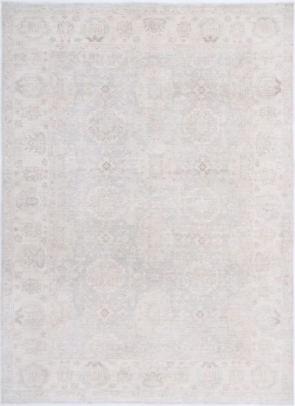Grey Pakistani Tabriz Rug 6' 0" x 8' 4" Hand-Knotted