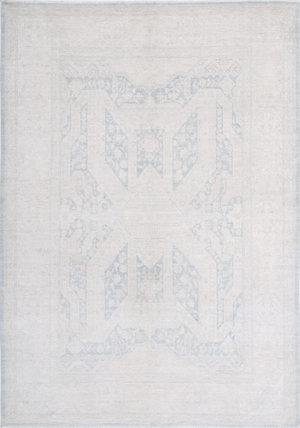 Grey Pakistani Tabriz Rug 6' 1" x 8' 7" Hand-Knotted