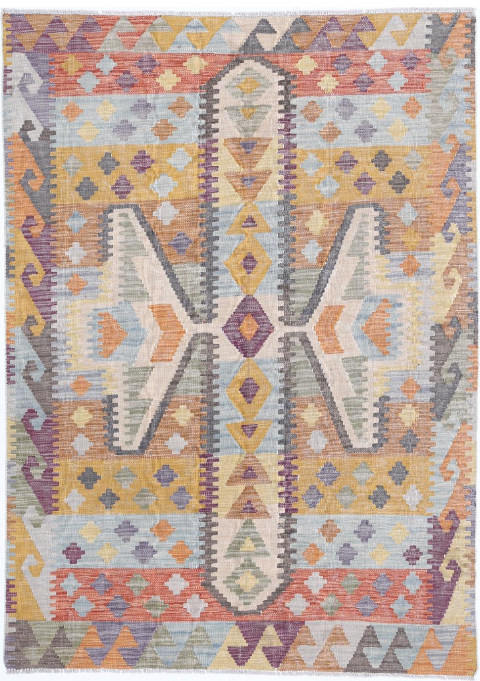 Kilim 4’ 2″ x 5’ 11” - No. AV63055 - ALRUG Rug Store