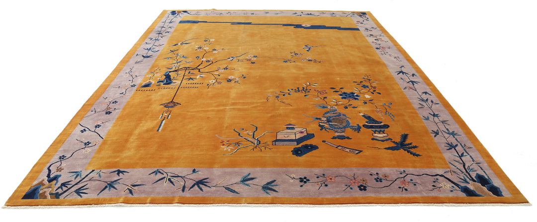 Hand Knotted Antique Nickel Wool Rug 9' 10" x 13' 2" - No. AT77055