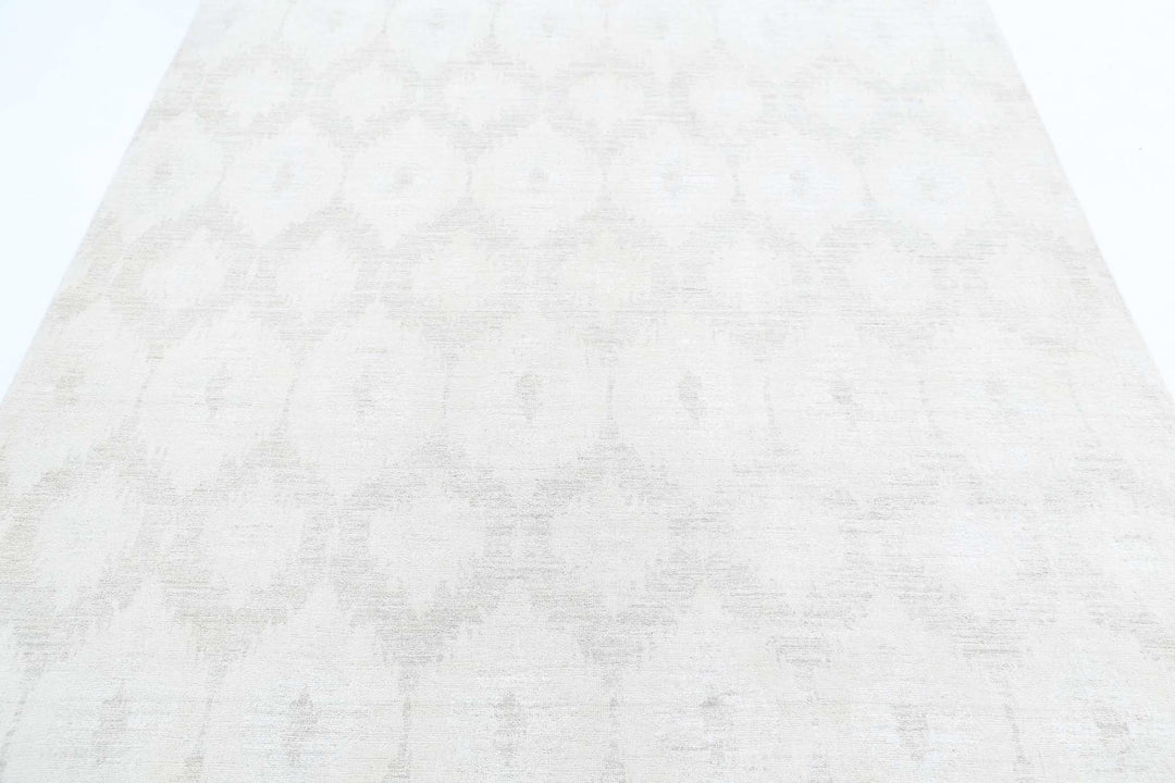 Hand Knotted Ikat Wool Rug 6' 1" x 8' 10" - No. AT50570