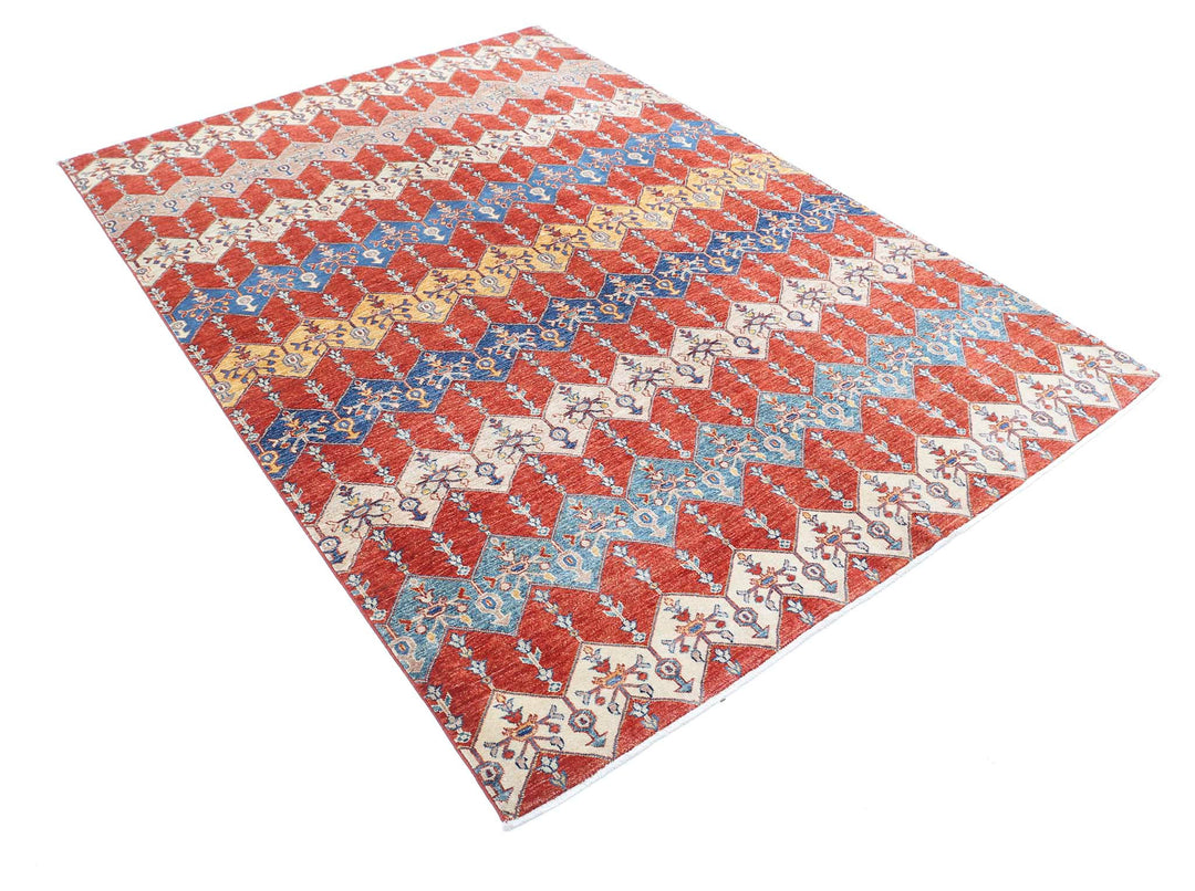 Hand Knotted Artemix Wool Rug 5' 6" x 7' 10" - No. AT81918