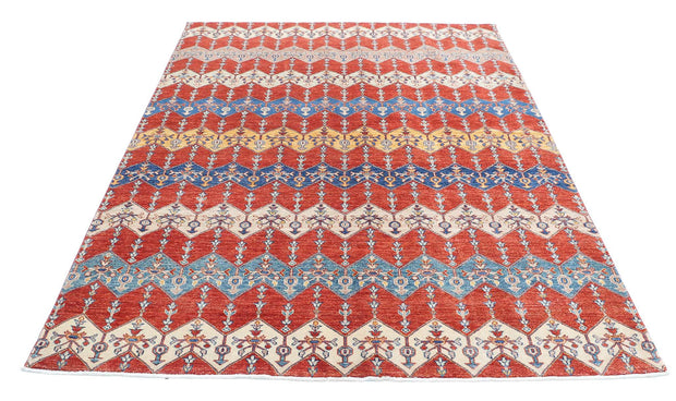 Hand Knotted Artemix Wool Rug 5' 6" x 7' 10" - No. AT81918