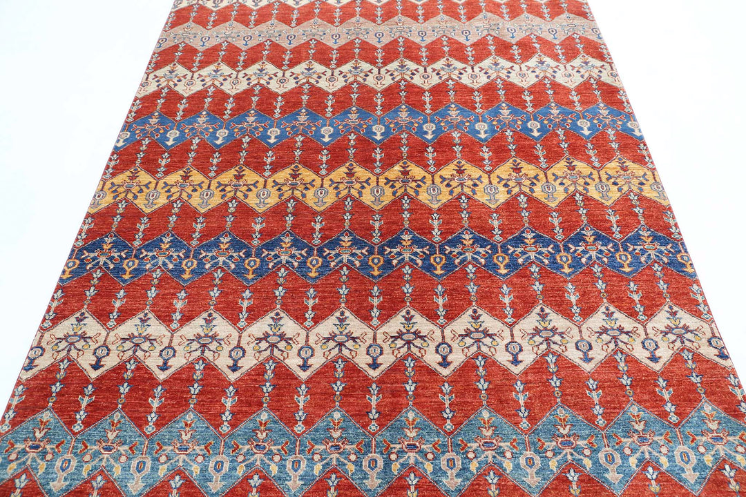 Hand Knotted Artemix Wool Rug 5' 6" x 7' 10" - No. AT81918