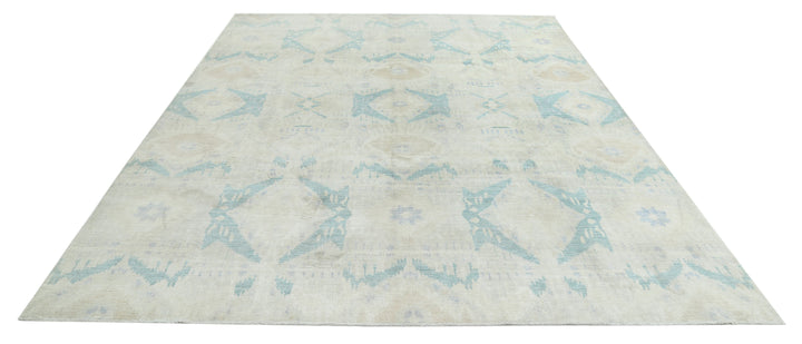 Hand Knotted Ikat Wool Rug 7' 10" x 9' 10" - No. AT58169