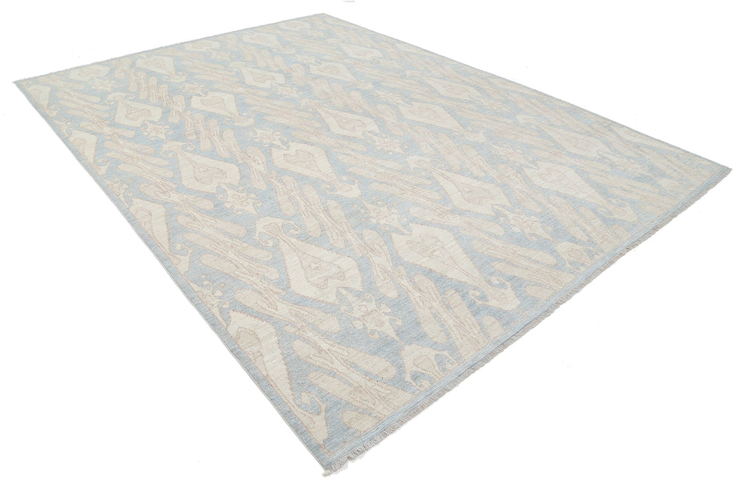 Hand Knotted Ikat Wool Rug 8' 8" x 11' 6" - No. AT14990
