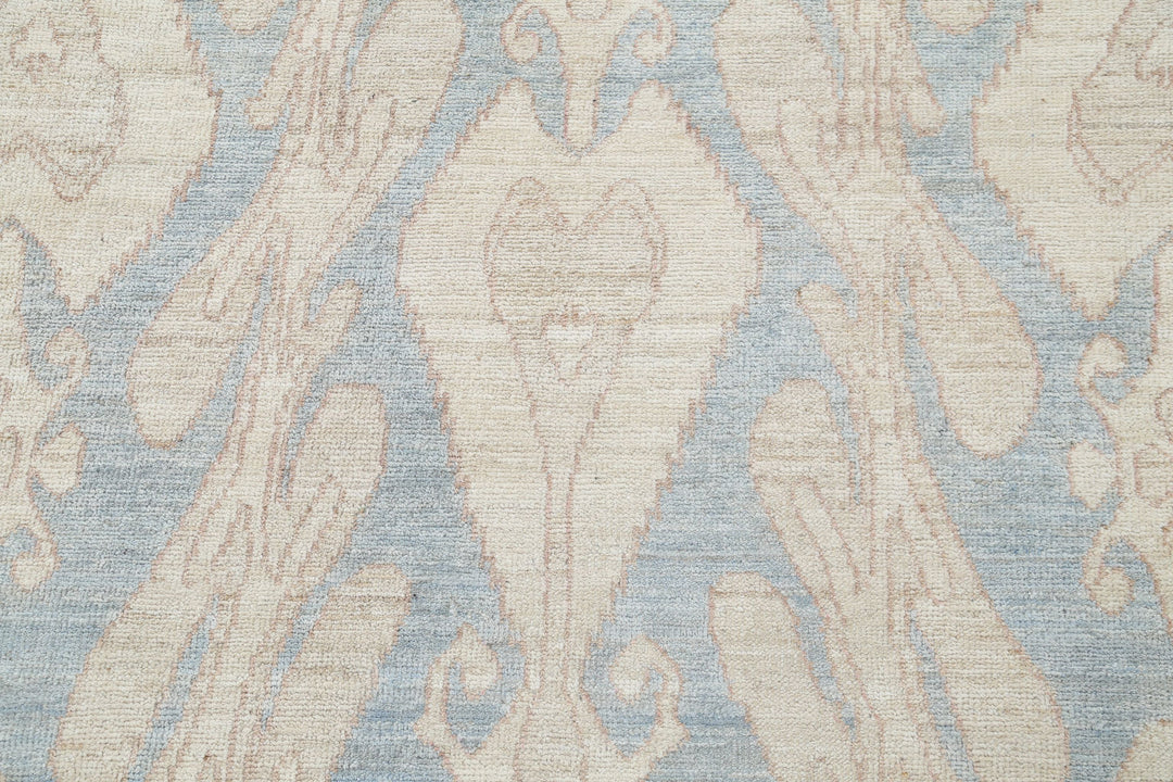 Hand Knotted Ikat Wool Rug 8' 8" x 11' 6" - No. AT14990