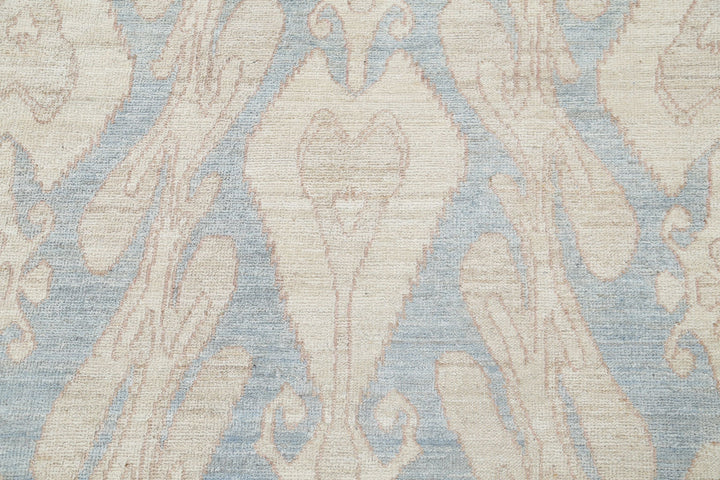 Hand Knotted Ikat Wool Rug 8' 8" x 11' 6" - No. AT14990