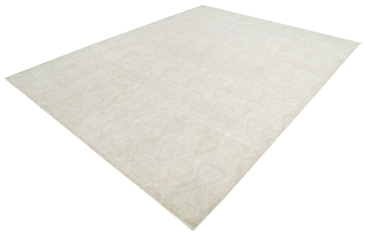 Hand Knotted Ikat Wool Rug 8' 10" x 11' 5" - No. AT71139