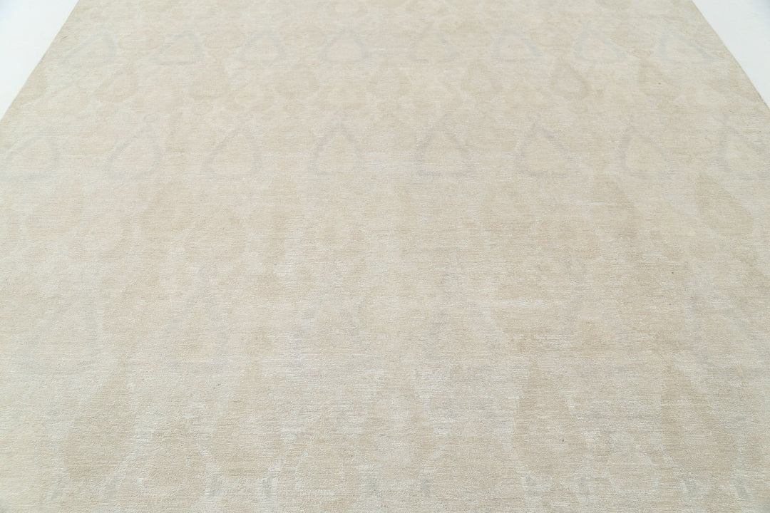 Hand Knotted Ikat Wool Rug 8' 10" x 11' 5" - No. AT71139