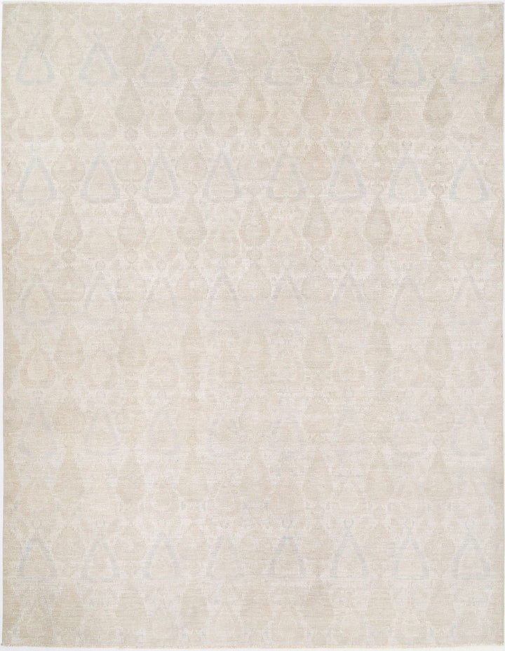 Hand Knotted Ikat Wool Rug 8' 10" x 11' 5" - No. AT71139