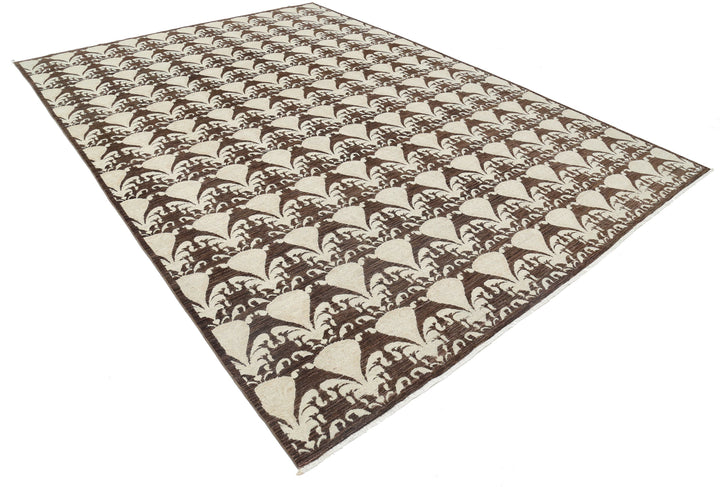 Hand Knotted Ikat Wool Rug 8' 8" x 12' 2" - No. AT74839